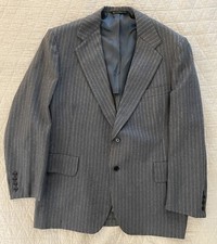 HART SCHAFFNER  MARX Silver Trumpeter Vintage 70  s Jacket in Gray Stripe 44 R