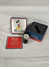    New Old Stock Disney Mickey Mouse 75 Years of Mickey Quartz Watch w/ Tin Nice 