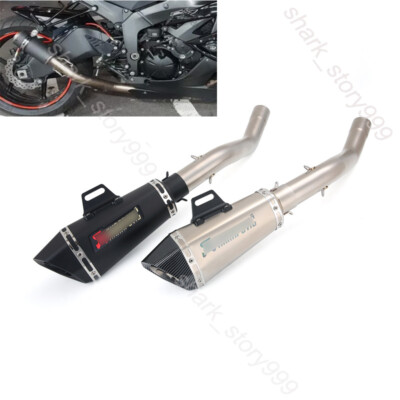 Slip For Kawasaki 2009-2023 ZX6R ZX636 Exhaust System Muffler Pipe Mid Link Tube