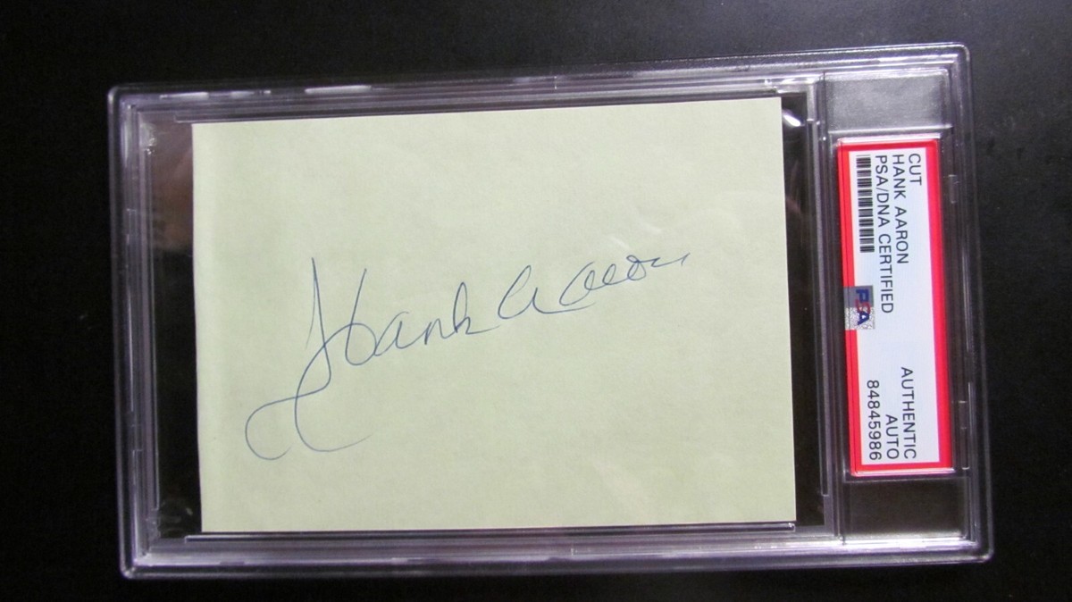 Hank Aaron Signed Cut PSA/DNA Certified Authentic Encapsulated | eBay