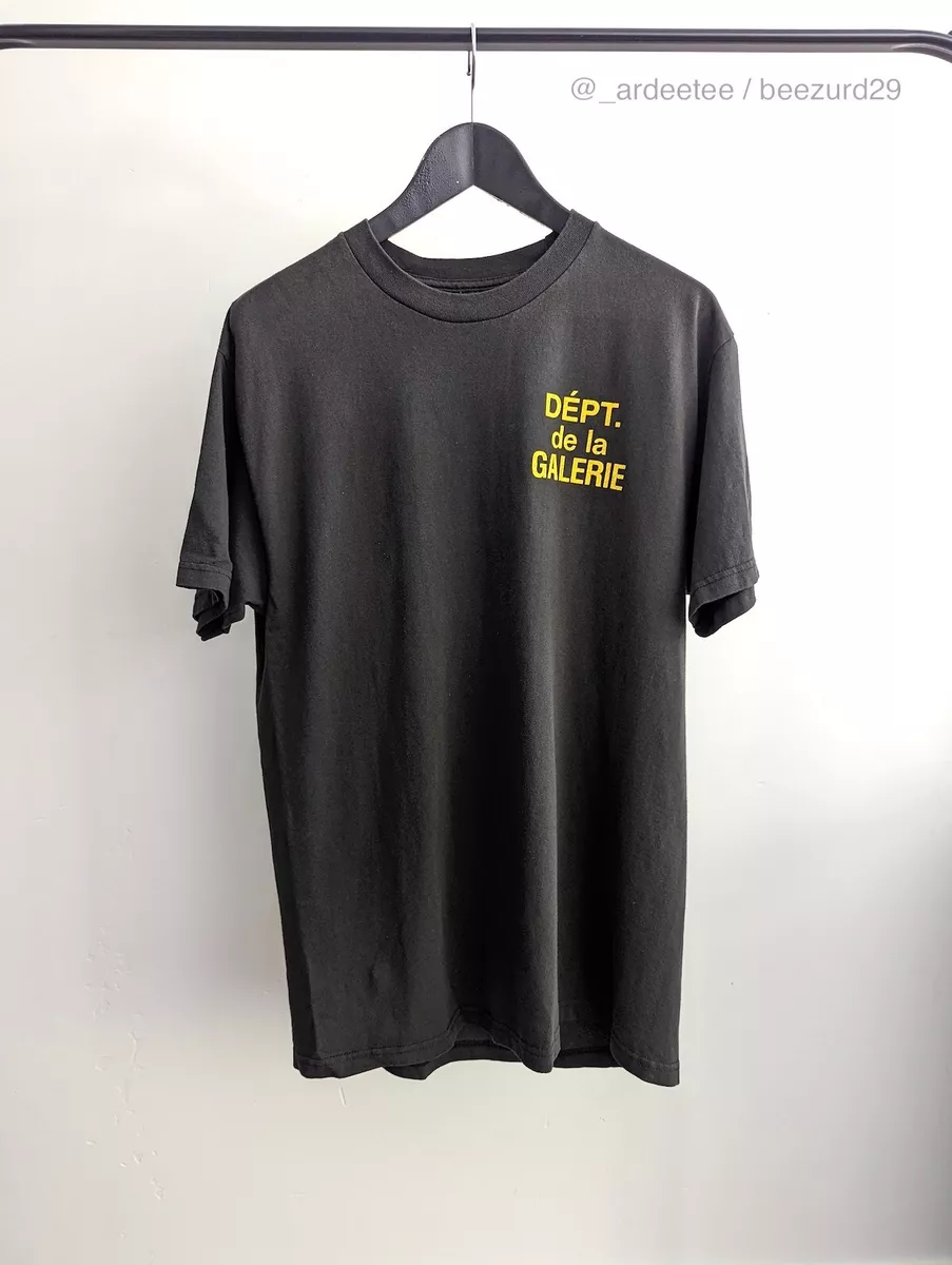 NWT* GALLERY DEPT. FRENCH LOGO T-SHIRT (BLACK/YELLOW, MEDIUM) | eBay