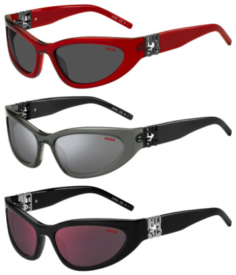 HUGO By Hugo Boss Oval Sport Wrap Sunglasses w/ 3D Monogram - HG1255S