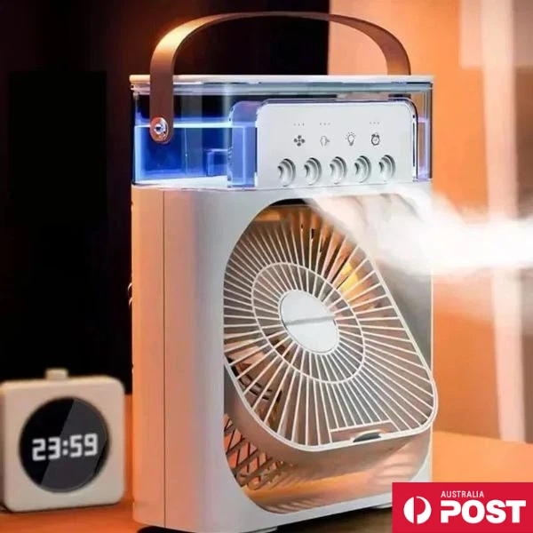 Portable Fan USB 3-in-1 Air Conditioner Desk Purifier Recharge Mist LED IceWater - image 2 of 4