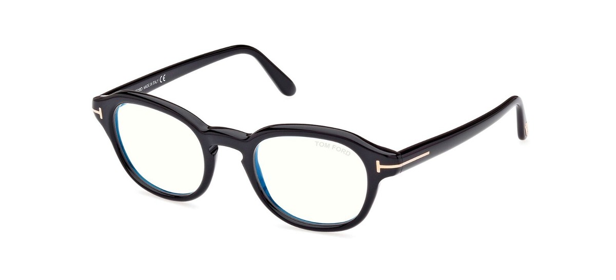 Tom Ford Women Eyeglasses Black Blue Block Round FT5871-B 001 NEW AUTHENTIC NEW Tom Ford FT5871-B 001 Black/Clear Blue Light Block 49mm  main image 3