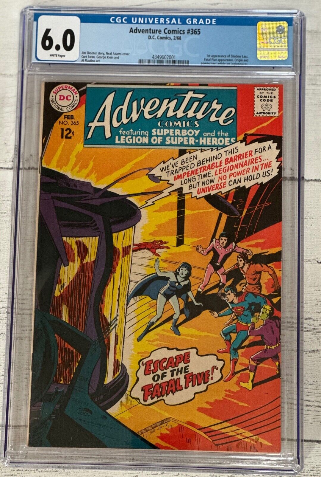 Adventure Comics #365 (1968) CGC 6.0, 1st Shadow Lass