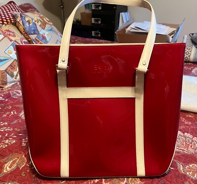 Beijo Red Tote Patent Leather with dust bag 12