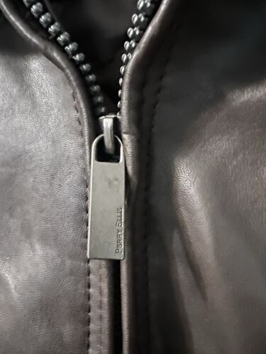 Perry Ellis Portfolio Men’s Brown Lambskin Leather Zip Up Jacket NWT Sz Small - Picture 7 of 20