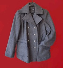 Giacca Gray Military Jacket New Wool Blend Style W/ Engraved Metal Buttons Sz S