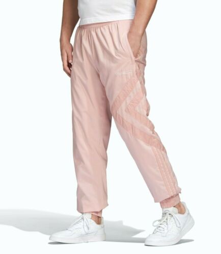 NEW MEN'S ADIDAS ORIGINALS PASTEL TREFOIL TRACK PANTS ~ SIZE LARGE  #GL6152 PINK - Afbeelding 1 van 12