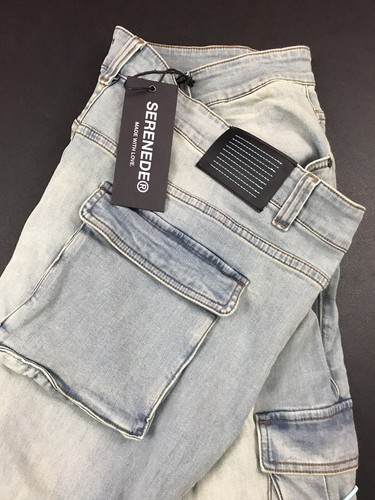 New NWT Serenede Denim Cargo Light Wash 