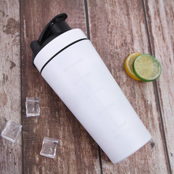 Stainless Steel Protein Blender Shaker Cup Bottle Mixed Water Gym Sport 750ml