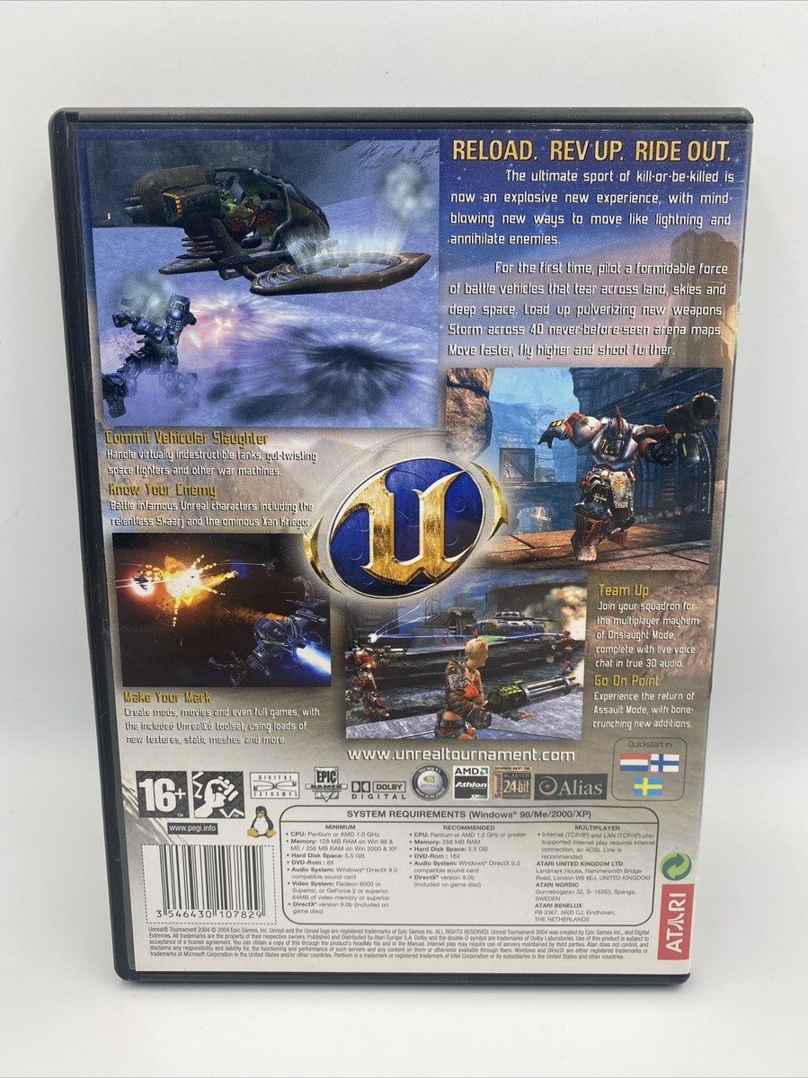 Unreal Tournament 2004 (PC DVD-ROM) Complete With Manual Atari