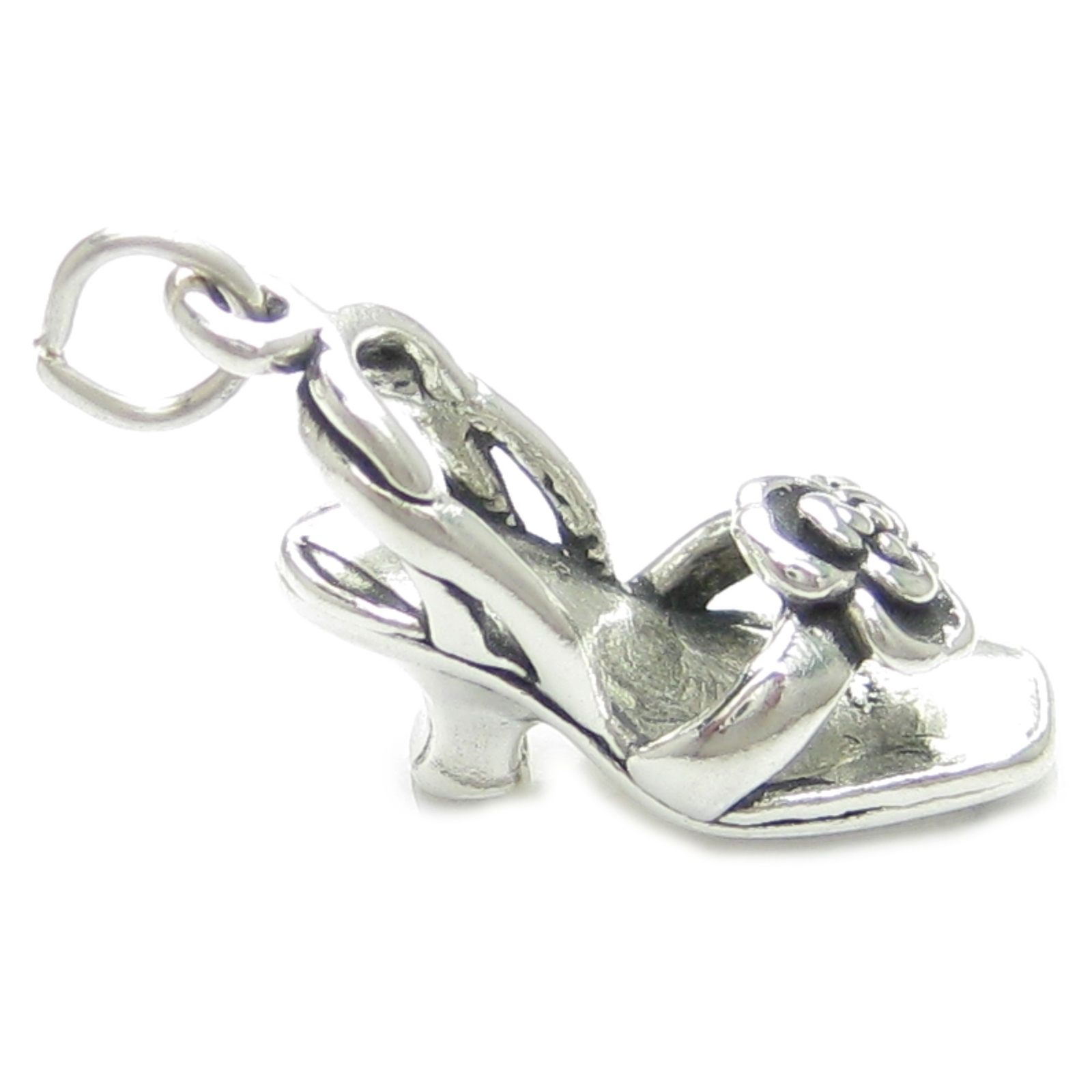 Open Toe Sandal sterling silver charm .925 x 1 Shoes Sandals charms_