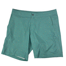 Lululemon Teal w/ Design All Over Swim Board Shorts Mens Size 38 Inseam 9"