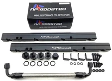 NPBoosted LS1 LS6 Billet Aluminum High Performance / Hi Flow Fuel Rail Kit Black
