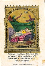 Herz Jesu im G&ouml;ttlichen Kind, Farblitho um 1870  Kunstanst  Hendeis  M&uuml;nchen