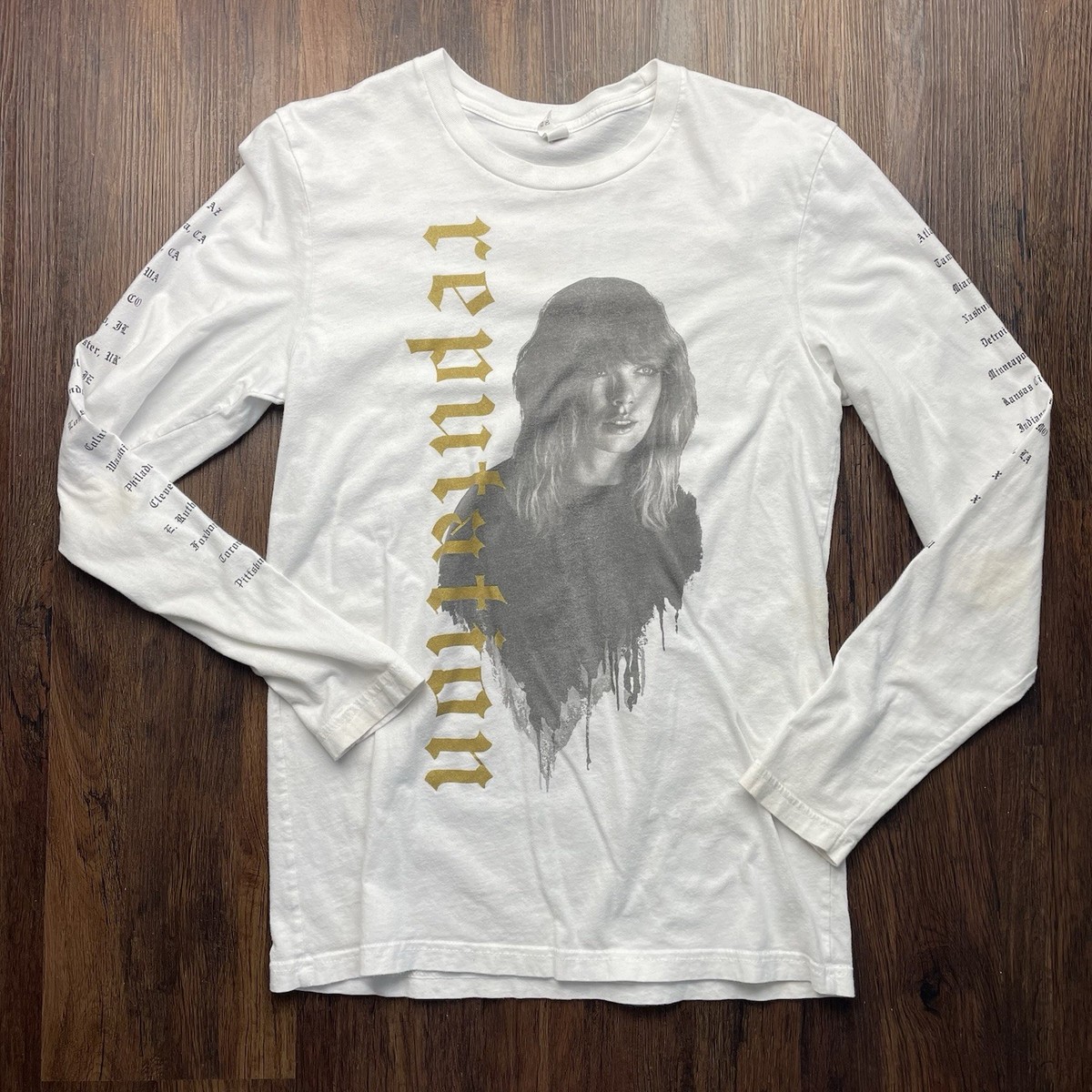 Taylor Swift Reputation Stadium Tour Long Sleeve Tee Sz S White