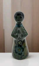 Vintage Tonala Mexican Folk Art Hand Painted Angel Candlestick Holder 8½"