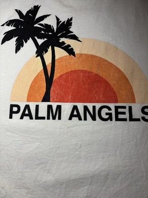 Rare Palm Angels Sunset Palm Tree Tee Shirt Men's XL White Italy