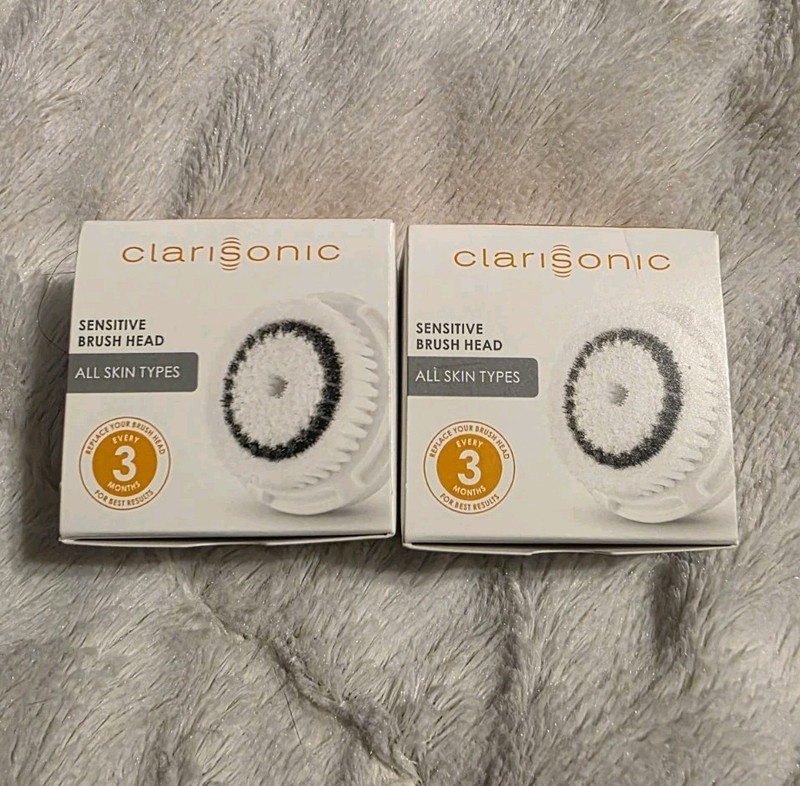 Two Clarisonic Sensitive Brush Heads S1237800 Genuine, New In Boxes