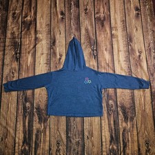 VINEYARD VINES Girls Heather Blue Hoodie Sweatshirt Cozy Whale Logo Size S 7-8