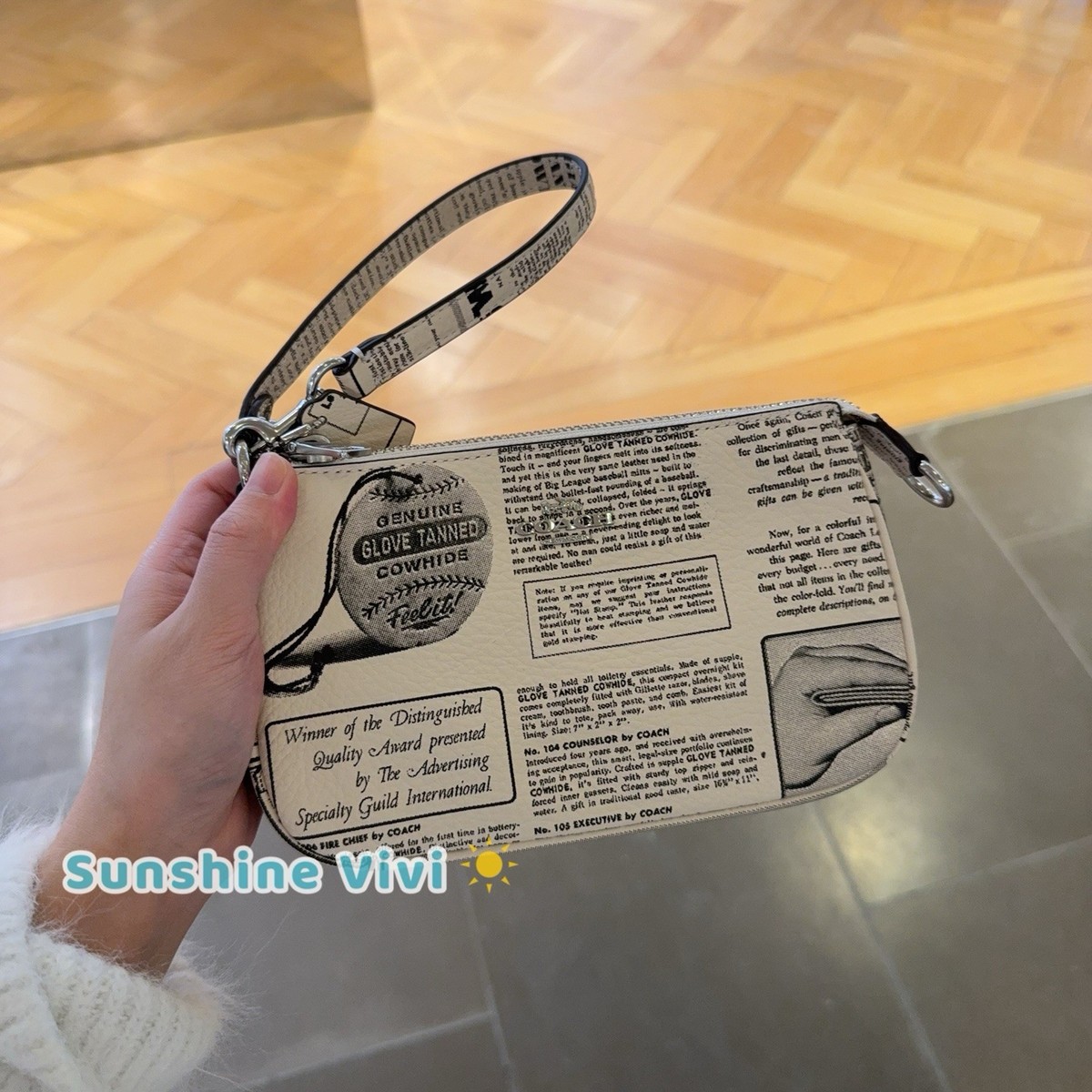 NWT Coach Nolita 19 With Newspaper Print CDC27 pebbled leather