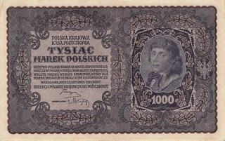 Poland 1000 Marek 1919 XF