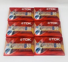 TDK D-60 Superior Normal Bias Blank Cassette Tapes Lot Of 6 Sealed New Factory