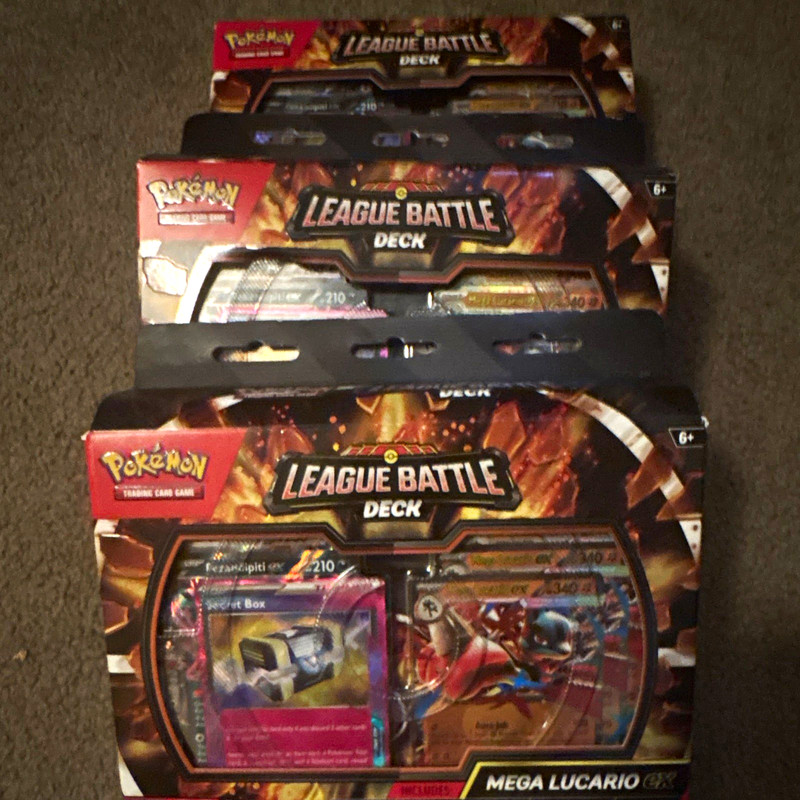 LOT OF 3-Pokémon Pokémon TCG League Battle Deck Mega Lucario EX 60-Card Deck