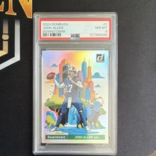 2024 Panini Donruss Downtown! Josh Allen #2 PSA 8 Buffalo Bills Insert