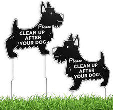 2 PC Clean up after Your Dog Signs, 11X10 DS Coroplast No Pooping Dog Signs for
