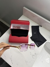 Cartier Big C Cut Pink / Purple Frameless Lens Orange Frame Lens SHIP SAME DAY