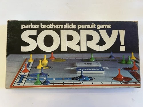 Vintage 1972 Parker Brothers SORRY Board Game ~ Good Condition, FREE SHIPPING