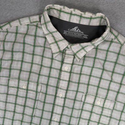 Croft & Barrow Quick-Dry Shirt Mens XXL Green Plaid Textured Button Down EUC