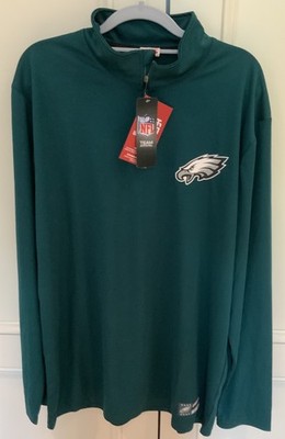 Eagles NEW NFL Mens Philadelphia Green Pullover 1/4 Zipper Logo Size XL Go Birds