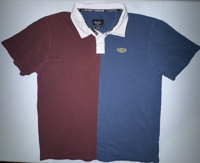 Primitive Skateboarding Polo Shirt Men s Large Color Block Blue Maroon White