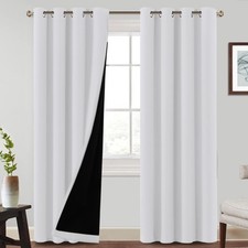100 living room curtains with eyelets 2 pieces soundproof curtain opaque ve...