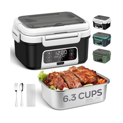 Cordless Electric Heated Lunch Box 6.3Cup 100W w/20000mAH Battery Powered 1Pack