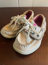 Sperry Girls Toddler Top Sider Shoes Size 5M Tan Pink