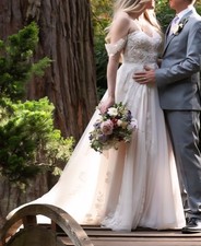 Allure Bridals Wedding Dress Size 8 Champagne/Blush/Ivory/Nude 