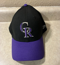 New Era 39THIRTY Colorado Rockies MLB Cap Hat Black/Purple S/M