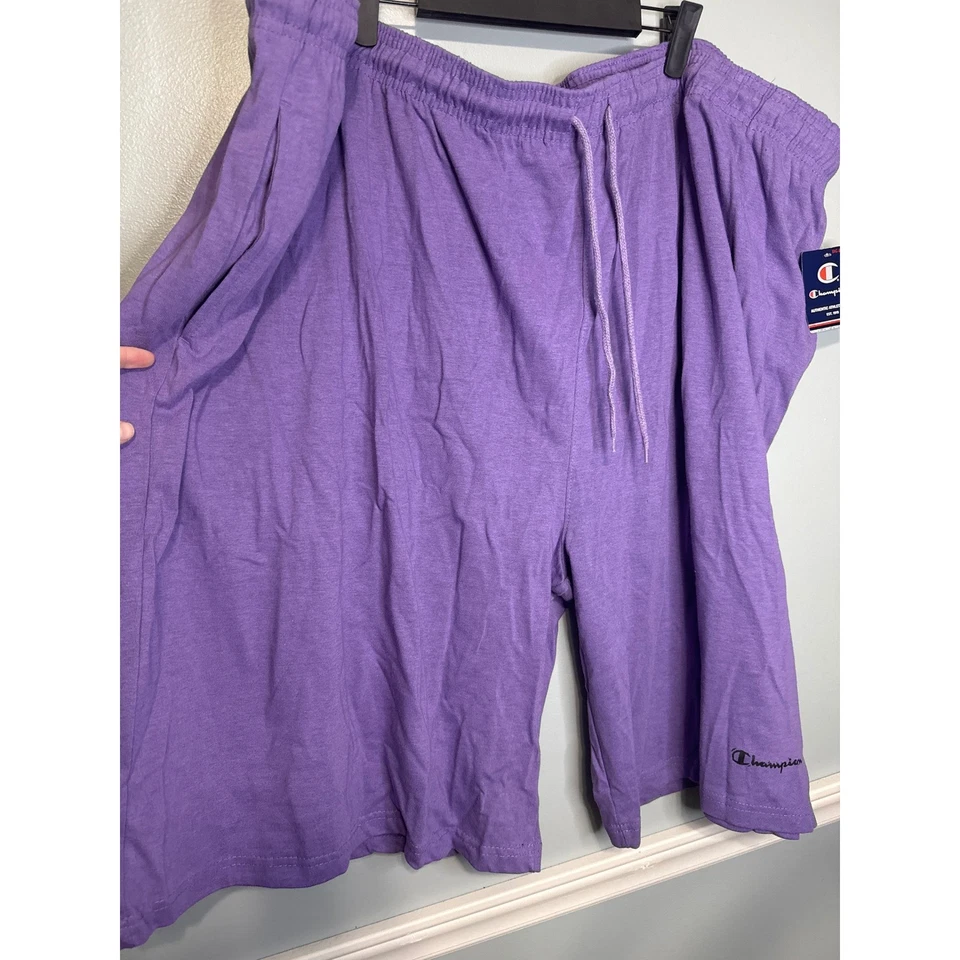 Champion Auténtico Ropa Deportiva Púrpura Pantalones Cortos para Sudar 5XL Cintura Elástica Cordón Foto 2 de 4