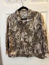 Womens Chicos Metallic Lightweight Linen Jacket Size 2 Gorgeous Style