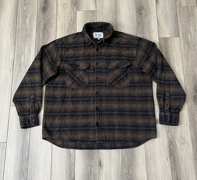 Carhartt WIP Long Sleeve Button Down Brown Plaid Krenz Shirt Mens Sz Medium