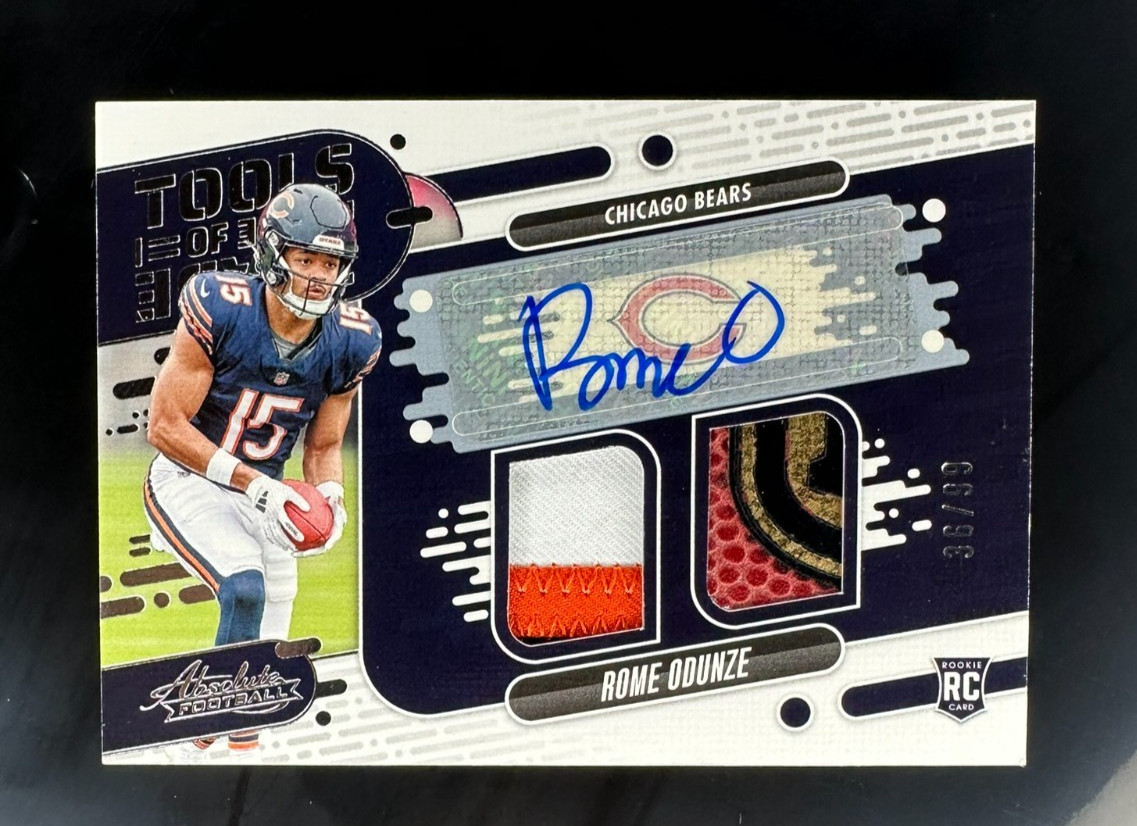 Rome Odunze Panini National Treasures Crossover Rookie Patch Autographs #ROE NFL Shield 1/1