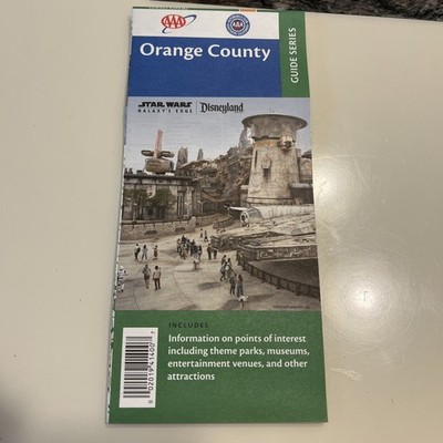 AAA 2019 Orange County Guide Map POI Museum Entertainment Venuses Free Shipping
