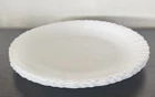 Vintage Set of 4 Arcopal France Porcelain Milk White Scallop Edge Dinner Plates