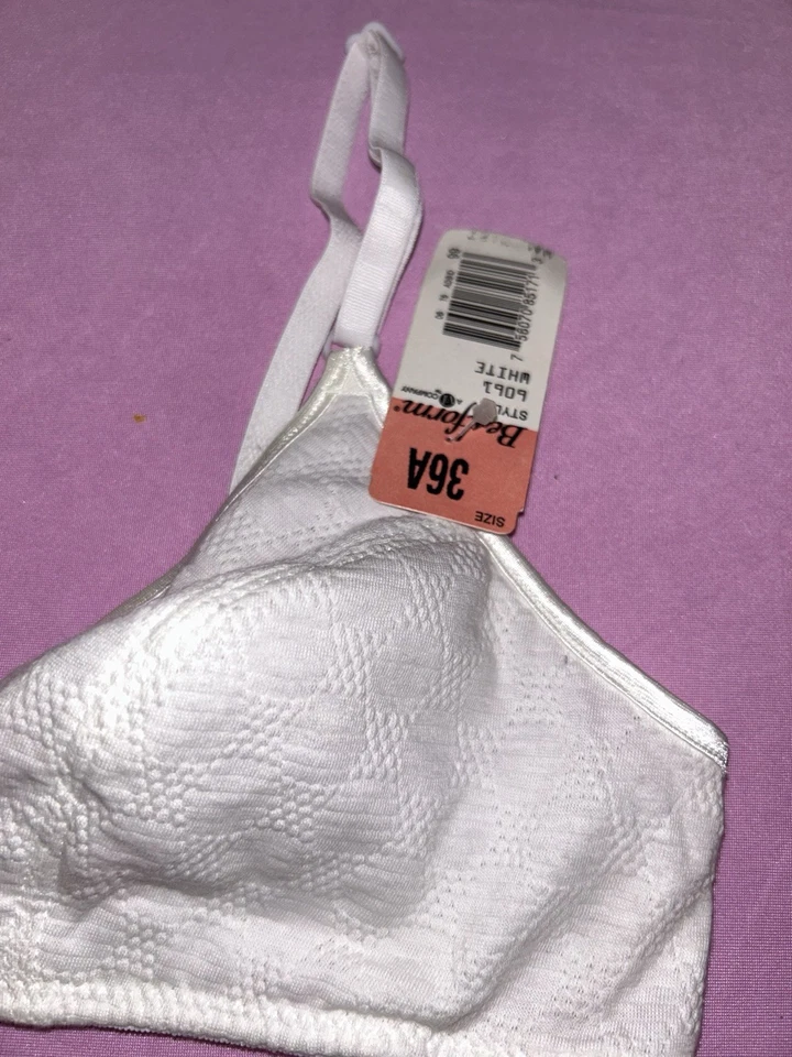 Sutiã Bestform Y2K Vintage Algodão 36 A Branco Fecho Traseiro Sem Fio - Imagem 2 de 4