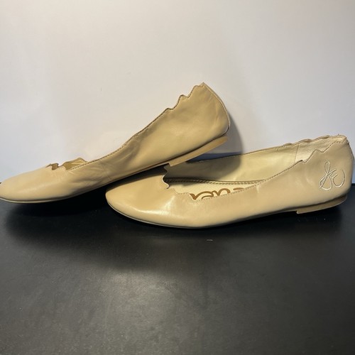 Trendy Genuine Leather Women's Sam Edelman Ballet Flats Beige Neutral Size 9.5M - Picture 2 of 9