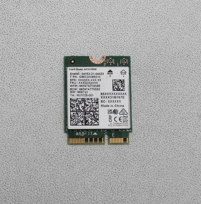 AX101NGW Intel Wlan Wireless Lan Card Intel Wi-Fi 6 (802.11Ax) ''GRADE A''